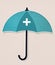 Blue protection umbrella icon