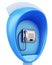 Blue public pay phone on a white background. 3d rendering