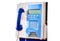 Blue public telephone isolated