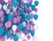 Blue and purple balloons on white background