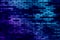 Blue-purple brick wall. Background in cyberpunk style, futuristic colors, modern creative design, energy pattern