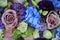 Blue and purple bridal bouquet