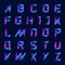 Blue and purple color english alphabet letters set