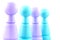 Blue and purple colored bowling pins