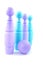Blue and purple colored bowling pins