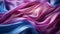 Blue purple dark shiny satin silk swirl wave background banner