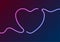 Blue purple electric neon heart abstract background