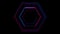 Blue and purple glowing neon hexagonal motion background