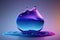 Blue and purple gradient color floating liquid blob. AI Generation