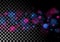 Blue purple luminous bokeh lights particles background