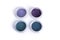 Blue and purple mineral eye shadows