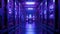 blue purple neon colored modern server room