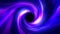 Blue purple neon hypertunnel. Spinning speed space tunnel made of twisted swirling energy. Magic glowing light lines