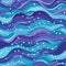 Blue and purple wave pattern with playful doodles and luminous seascapes (tiled)