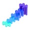 Blue puzzle pieces set as a staircase isolated