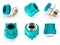 Blue PVC pipe fittings