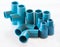 Blue pvc plumbing fittings