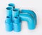 Blue pvc plumbing fittings