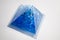 Blue pyramid. Toy pyramid. Pyramid puzzle 3-D puzzle Educational toys. Beautiful accessories. Hole, correct.