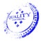 Blue quality control stamp