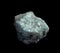 Blue quartz mineral nugget isolated on black background. Geology mineralogy websites, stone collection catalog, Natural