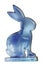 Blue rabbit figure