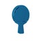 Blue Racket for playing table tennis icon isolated on transparent background.