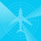 Blue radar screen airport background with planes, Air Traffic Control Radar Monitor Show Flight airline routes