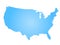 Blue radial gradient silhouette map of United States of America, aka USA. Vector illustration