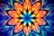 Blue Radiance Artistic Kaleidoscopic Abstract with Vibrant Multicolor
