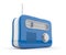 Blue radio 3D. Retro style. On white background