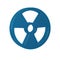 Blue Radioactive icon isolated on transparent background. Radioactive toxic symbol. Radiation Hazard sign.