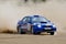 Blue rally car Subaru Impreza