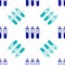 Blue Reagent bottle for physics and chemistry icon isolated seamless pattern on white background. Vector