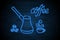 Blue realistic neon signboard Coffee