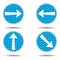 Blue realistic reflective road sign