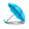 Blue realistic umbrella. Classic elegant open umbrella