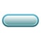 Blue rectangle button icon, flat style