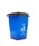 Blue recyclable trash can in garbage sorting.The Chinese characters on the trash can mean `Recyclable garbage` and `Everyone is re