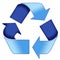 Blue Recycle symbol