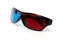 Blue-red 3d glasses with plastic frames