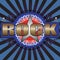 Blue, red and bronze colorful and stylish rock music background