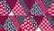 Blue and red Christmas naive seamless pattern