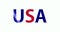 Blue and red color USA text bouncing animation on the white background, United States of America rendering