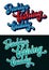 Blue and red colors hand drawn lettering text set - Daddy`s fishing buddy.