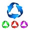 Blue red green pink recycle arrows, recycle simbol,