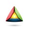 Blue Red and Green Pyramid with a Glowing Core Vector Illustration