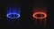 Blue and red magic portals