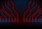 Blue red neon circuit board technology background