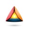 Blue Red and Orange Pyramid with a Glowing Core Vector Illustration